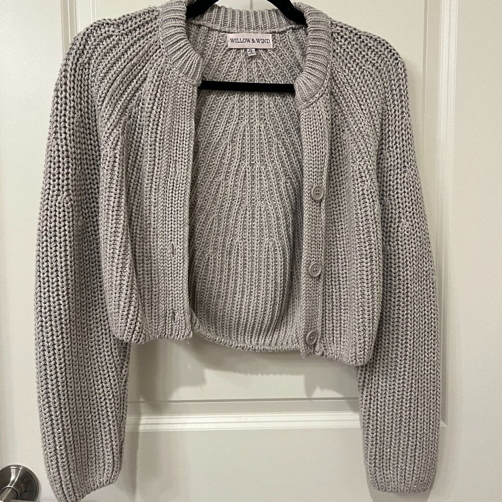 Willow & Wind light grey/green cardigan